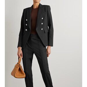 Veronica Beard Miller Dickey Blazer Silver Buttons Women Black Size 12